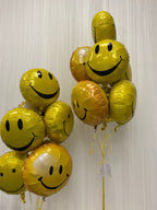 Yellow Smiley Face Gift Bouquet (7 Balloons)