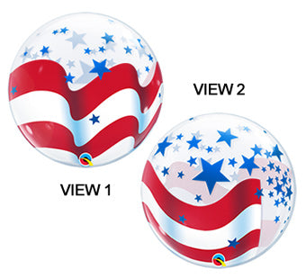 Patriotic Stars and Stripes Bubble Balloon (D)
