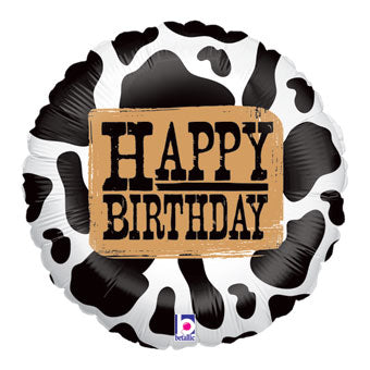 Western Cow Print Birthday Balloon